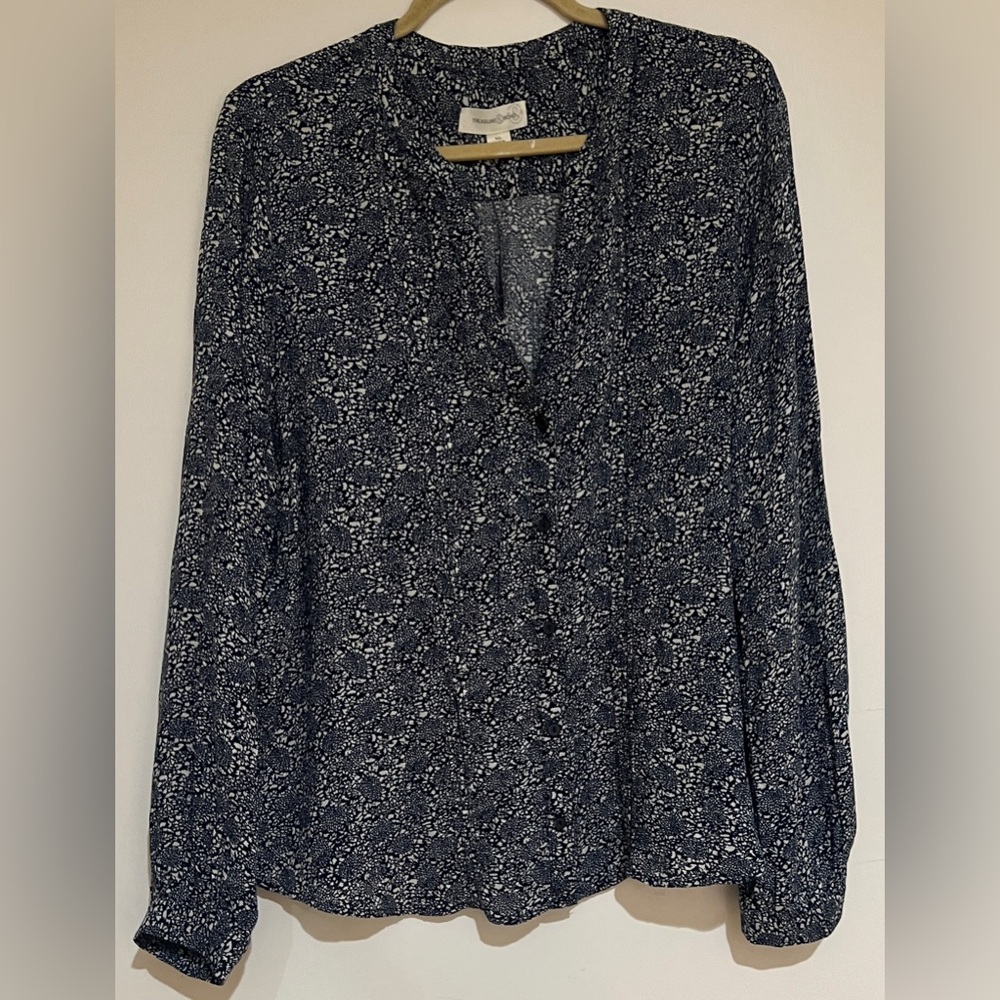 Treasure & Bond Navy and White Blouse